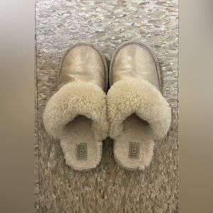 UGG Gold Leather Slippers